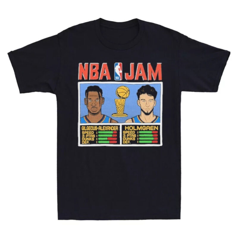 Gilgeous Alexander And Holmgren NBA Jam Thunder 2025 Champs Shirt